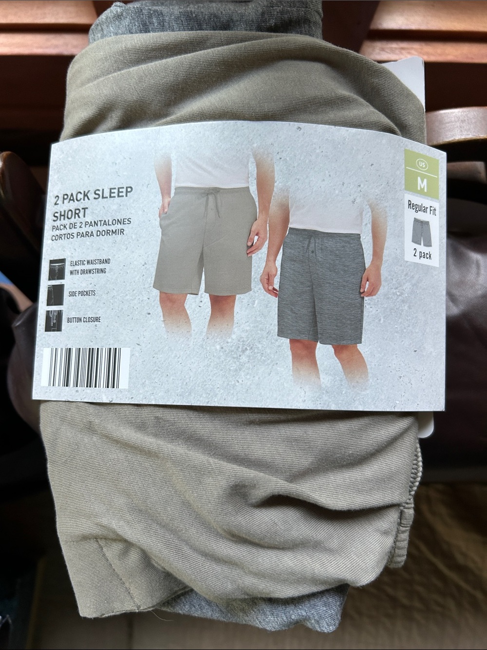 Men's 2-Pack Sleep Shorts - Olive & Gray